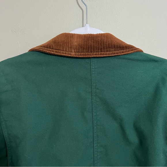 Vintage 90s Men’s Lands End Green Barn Chore Coat Brown Corduroy size medium - Picture 9 of 16